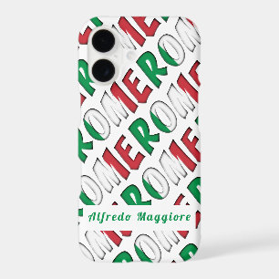 Rome Pattern Flag of Italy Colours Add Name