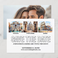 Rome photo save the date wedding destination