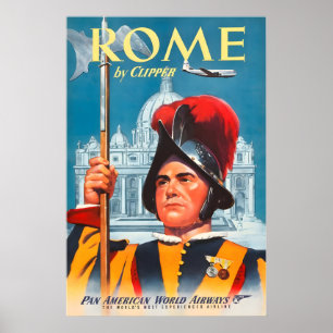 Rome Print Roman Guard Art Italian Painting Pan Am