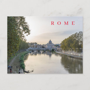 Rome river Tiber view postcard