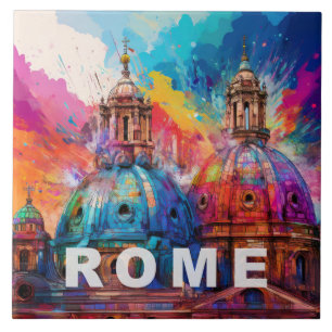 Rome Skyline Artwork Tile