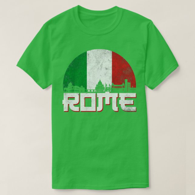 Rome Skyline Italy Flag T-Shirt (Design Front)