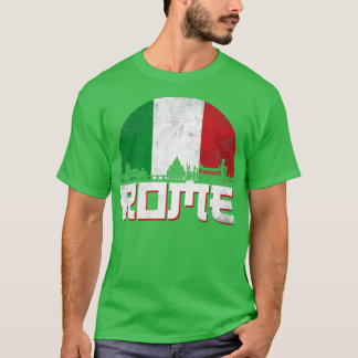 Rome Skyline Italy Flag T-Shirt