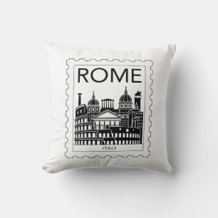 Rome Souvenir Italy Postage Stamp Cushion