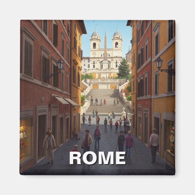 Rome Spanish Steps Italy Travel Magnet (Front)