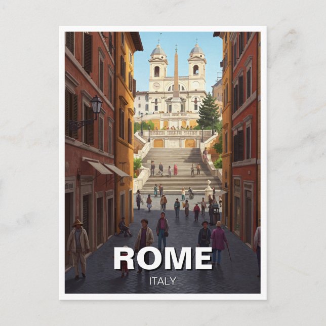 Rome Spanish Steps Italy Travel Postcard (Front)