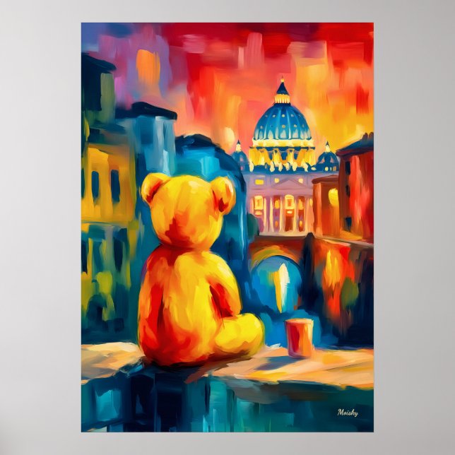 Rome Teddy Fauvist Sunset Skyline Print (Front)