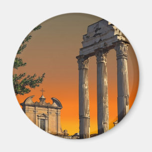 Rome - Temple Ruins in Forum Romanum Magnet