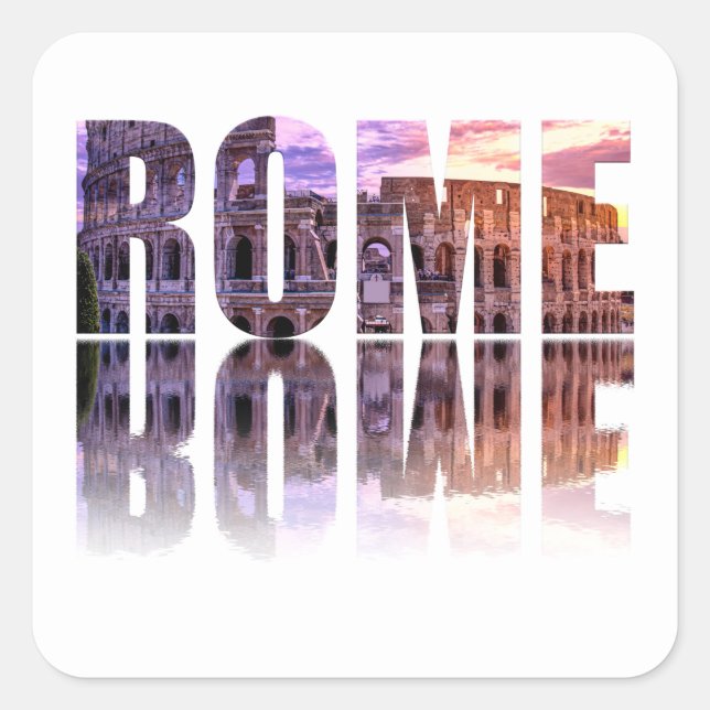 Rome text souvenir square square sticker (Front)
