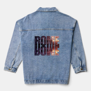 Rome text with Colosseum souvenir Denim Jacket