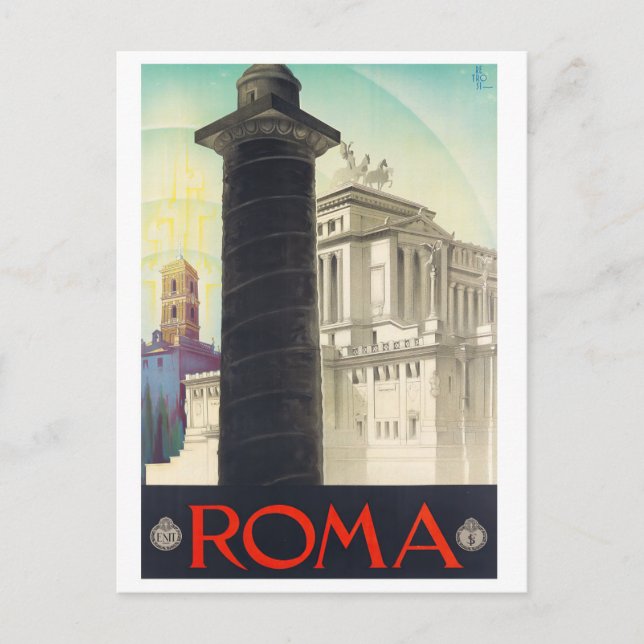 Rome Trajan's Column Italy vintage travel Postcard (Front)