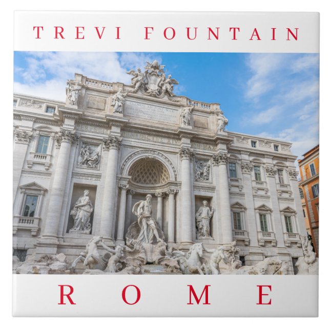 Rome Trevi Fountain view ceramic tile (Front)