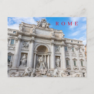 Rome Trevi Fountain view postcard