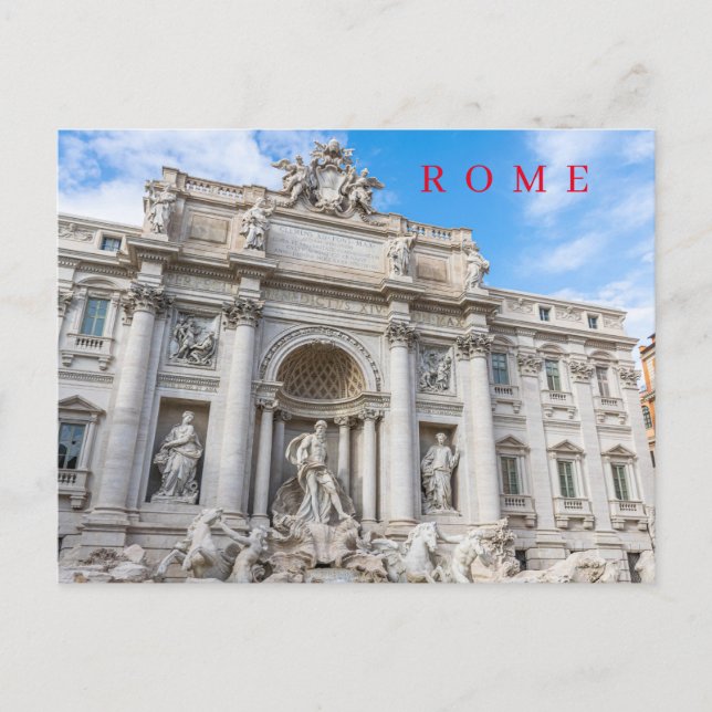 Rome Trevi Fountain view postcard (Front)