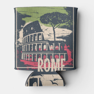 Rome Typography: Eiffel Tower Poster. Can Cooler
