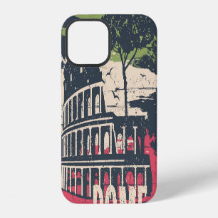 Rome Typography: Eiffel Tower Poster. iPhone 12 Case