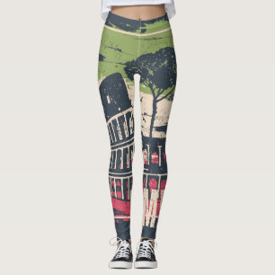 Rome Typography: Eiffel Tower Poster. Leggings
