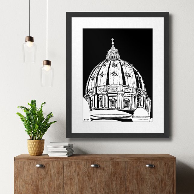 Rome Vatican City St. Peter’s Dome Travel Print (Rome Vatican City St. Peter’s Dome Travel Print)