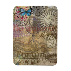 Rome Vintage Italy Travel Collage Magnet