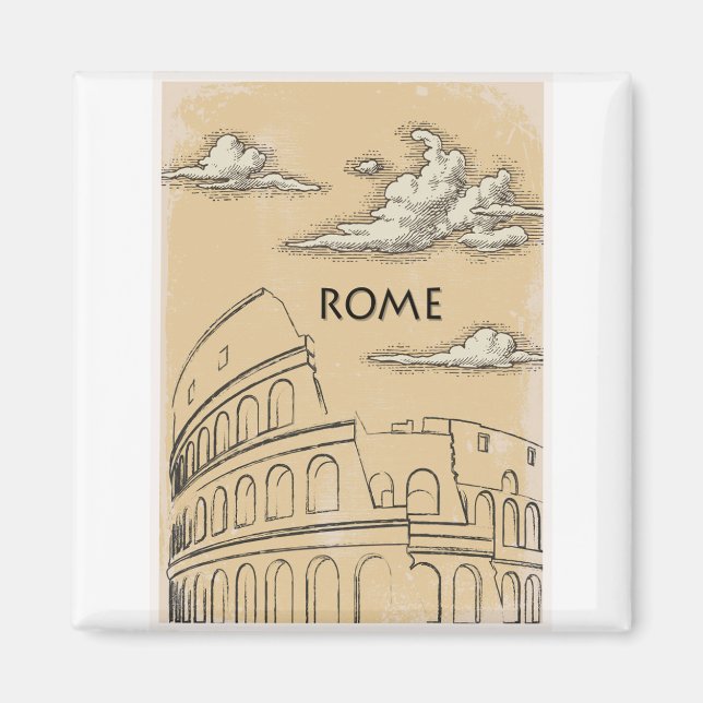 Rome vintage poster travel magnet (Front)