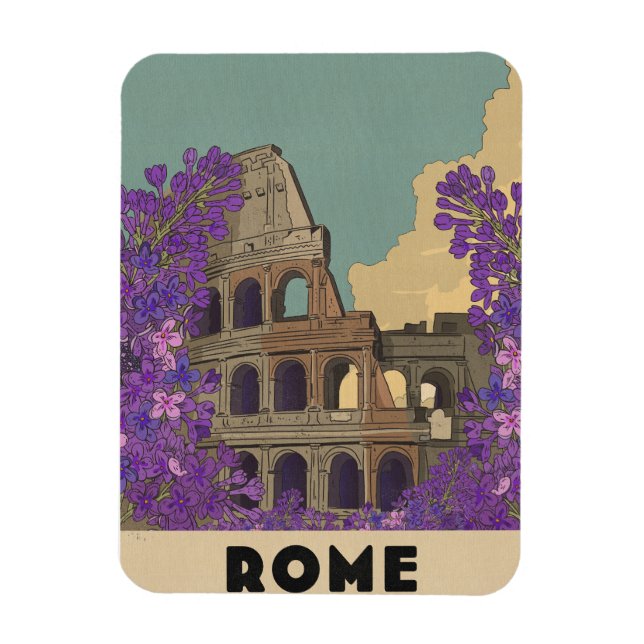 Rome Vintage Travel Poster Magnet (Vertical)