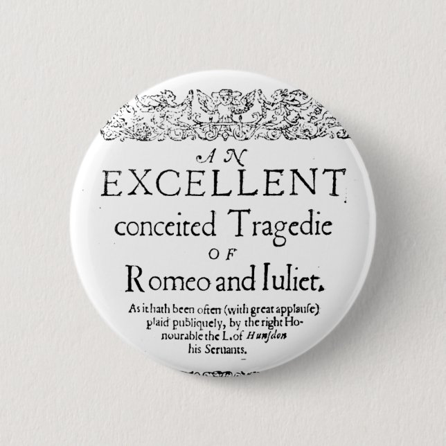 Romeo and Juliet 6 Cm Round Badge (Front)