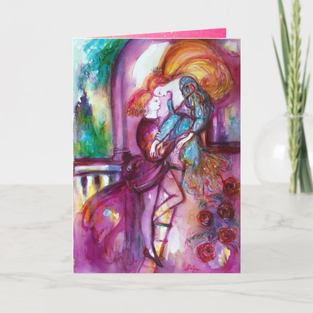 ROMEO AND JULIET BALCONY SCENE Valentine's Day Holiday Card (Front)