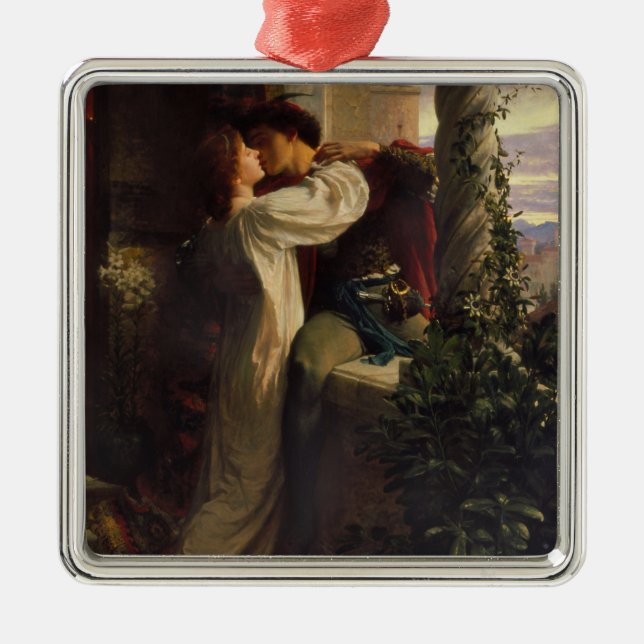 Romeo and Juliet (by Frank Dicksee) Metal Tree Decoration (Front)
