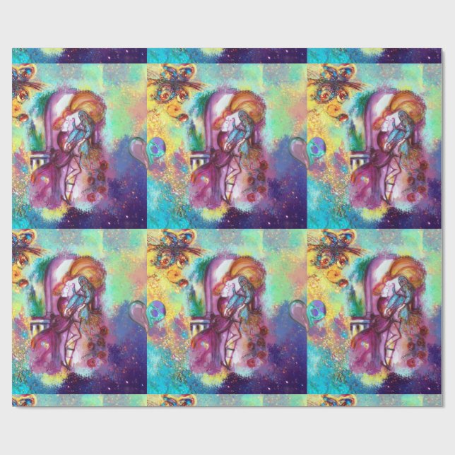 ROMEO AND JULIET Romantic Valentines's Day Hearts Wrapping Paper (Flat)