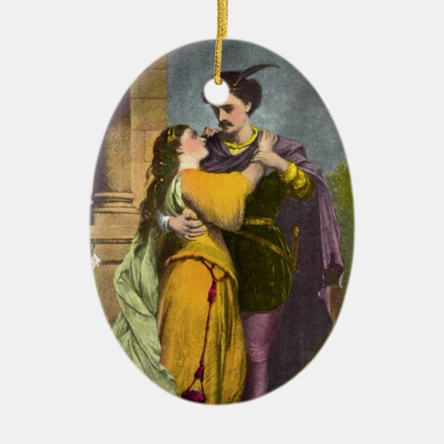 Romeo & Juliet Ceramic Tree Decoration (Front)