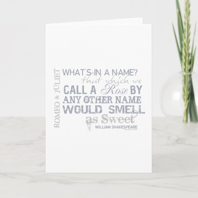 Romeo & Juliet Name Quote Card (Front)