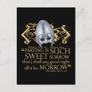 Romeo & Juliet Quote (Gold Version) Postcard