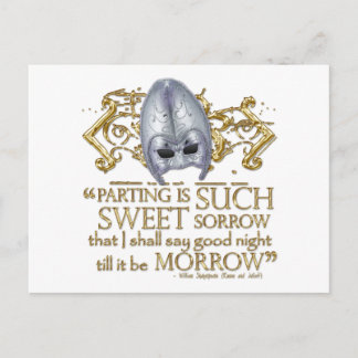 Romeo & Juliet Quote (Gold Version) Postcard