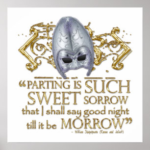 Romeo & Juliet Quote (Gold Version) Poster