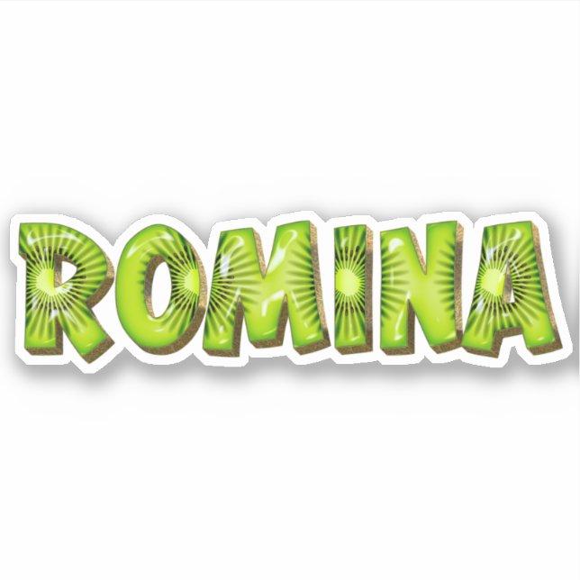 Romina Name Kiwi Design Decal Sticker (Front)