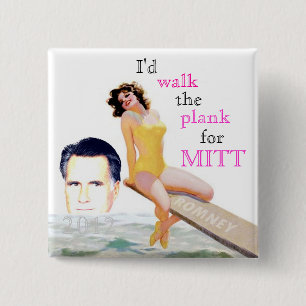 Romney 2012 Pin-Up Girl 15 Cm Square Badge