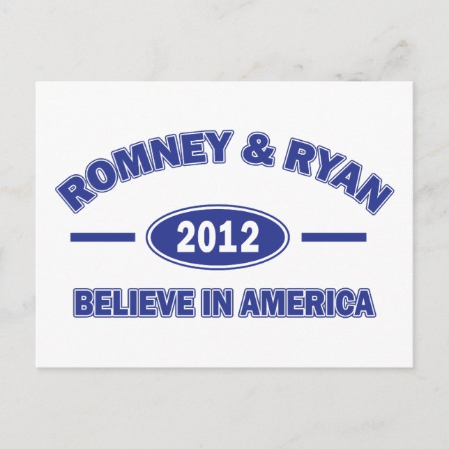 Romney And Ryan 2012 Postcard (Front)
