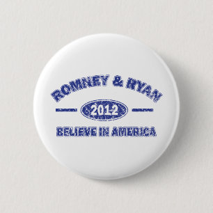 Romney and Ryan Believe in America 6 Cm Round Badge