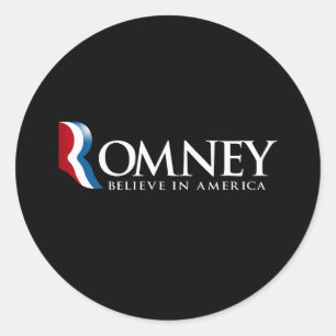 Romney - Believe in America - Classic Round Sticker