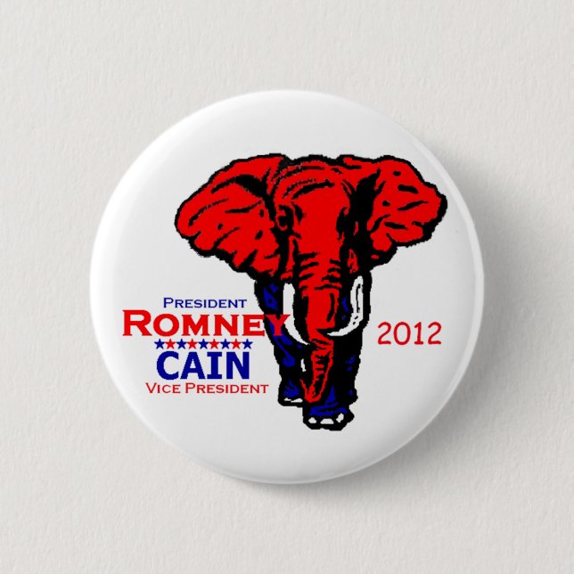 Romney Cain 2012 6 Cm Round Badge (Front)