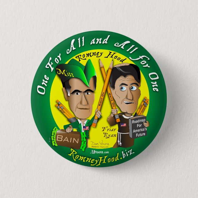 Romney Hood All For One 6 Cm Round Badge (Front)