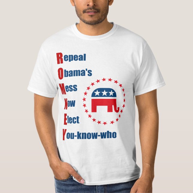 Romney - Repeal Obama's Mess T-Shirt (Front)