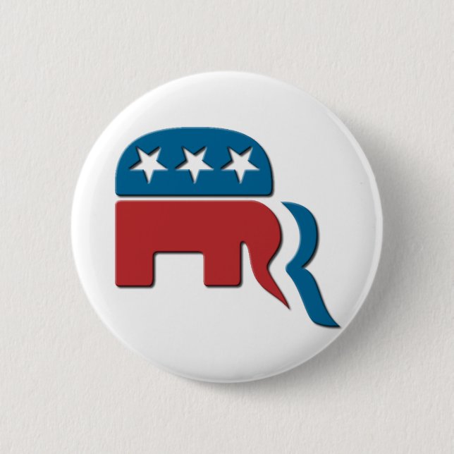 Romney Republican Party Election Logo by Fontico 6 Cm Round Badge (Front)