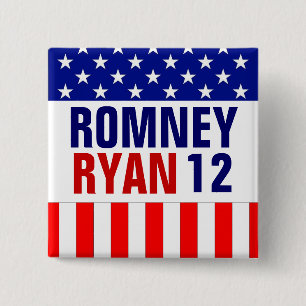 Romney Ryan 2012 15 Cm Square Badge