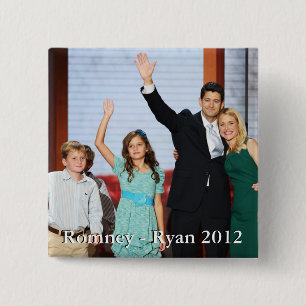 Romney-Ryan 2012!!! 15 Cm Square Badge