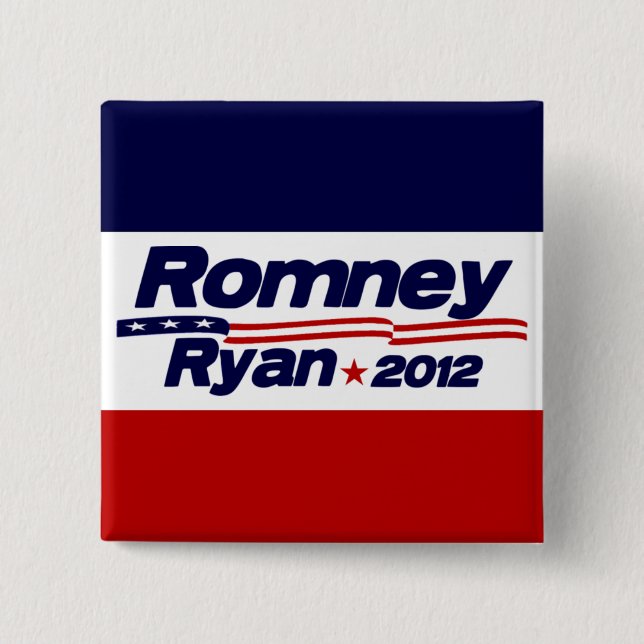 Romney Ryan 2012 15 Cm Square Badge (Front)