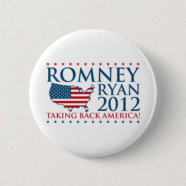 Romney Ryan 2012 6 Cm Round Badge (Front)