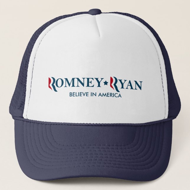 Romney / Ryan 2012 - Believe in America Trucker Hat (Front)