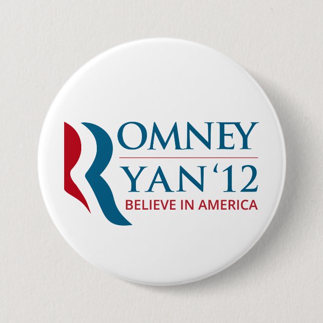 Romney / Ryan 2012 for US President and VP 7.5 Cm Round Badge (Front)