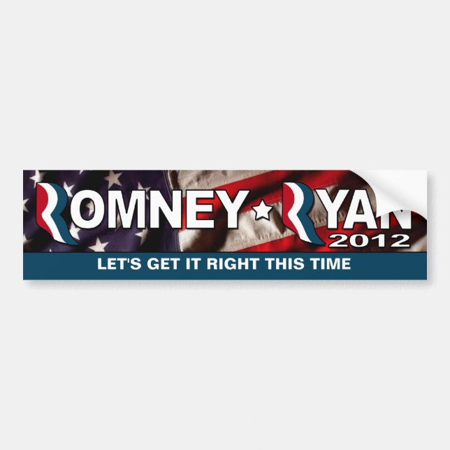 Romney / Ryan 2012 - Get it RIGHT this time Bumper Sticker (Front)